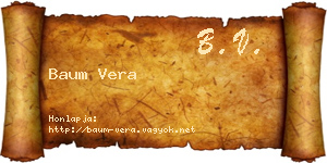 Baum Vera névjegykártya